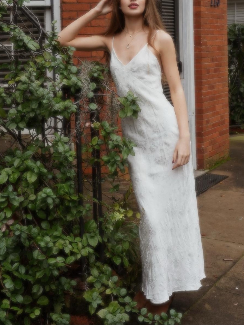 Zara Jacquard Floral Maxi Dress Low Back - Picture 2 of 13